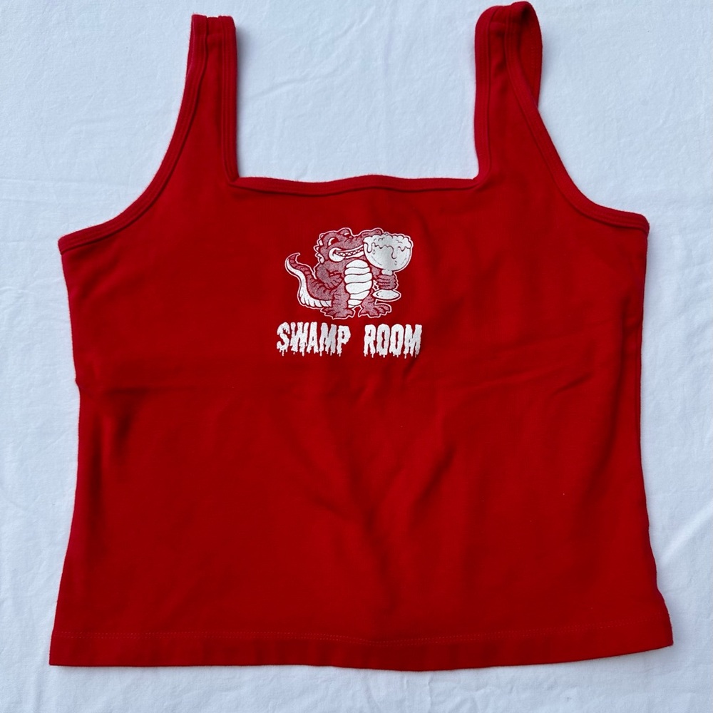 Square neck graphic tank